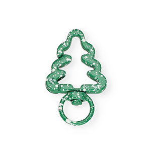 Keychain clasp findings Christmas tree Green-White