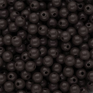 6 mm DQ acrylic beads shiny Dark Chocolate Brown
