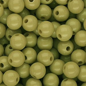 10 mm DQ acrylic beads shiny Olive Green