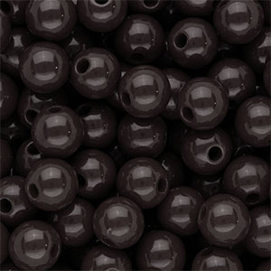 10 mm DQ acrylic beads shiny Dark Chocolate Brown