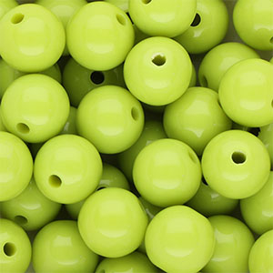 12 mm DQ acrylic beads shiny Lime Green