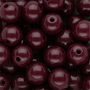 12 mm DQ acrylic beads shiny Mahogany Red