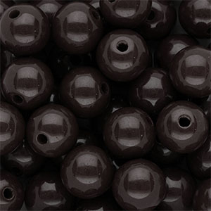 12 mm DQ acrylic beads shiny Dark Chocolate Brown