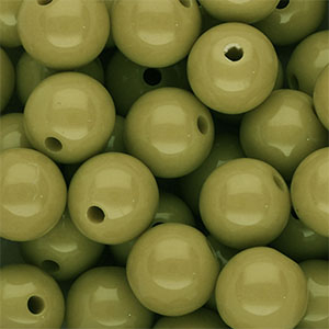 14 mm DQ acrylic beads shiny Olive Green