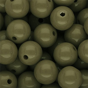 14 mm DQ acrylic beads shiny Army Green