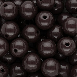 14 mm DQ acrylic beads shiny Dark Chocolate Brown