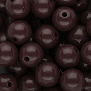 14 mm DQ acrylic beads shiny Dark Brown