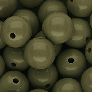 16 mm DQ acrylic beads shiny Army Green