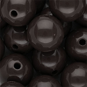 18 mm DQ acrylic beads shiny Dark Chocolate Brown