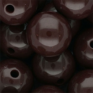 20 mm DQ acrylic beads shiny Dark Brown