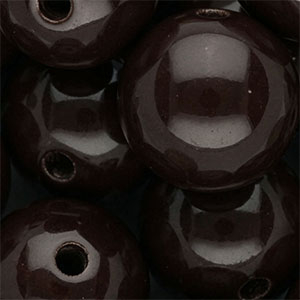 25 mm DQ acrylic beads shiny Dark Chocolate Brown