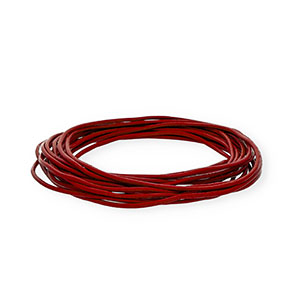 leather round 2mm Red
