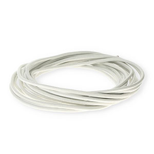 leather round 3mm White