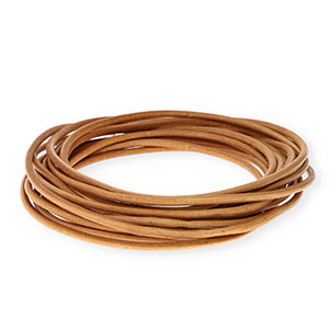 leather round 3mm Light Brown