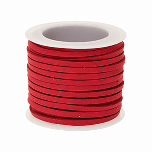 Faux suede flat 3mm Red