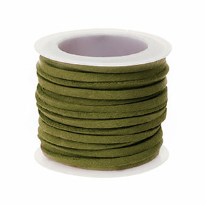 Faux suede flat 3mm Olive green