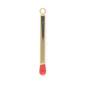 Stainless steel charms matchstick Gold-Red
