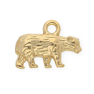 Stainless steel charms bear Gold