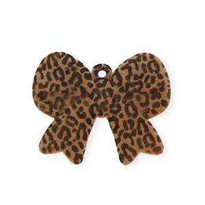 Statement charms bow with leopard print Brown-Black