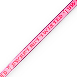 BY31&reg; Ribbon text "sweet but twisted" Pink-Red-White-Purple