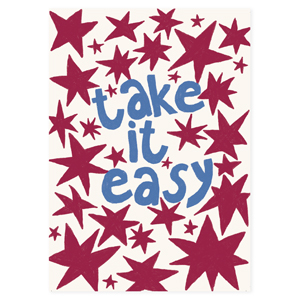BY31&reg; Jewellery cards "Take it easy" Off White-Burgundy Red-Denim Blue