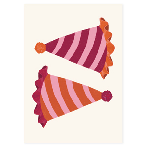 BY31&reg; Jewellery cards birthday hats Off White-Pink-Orange