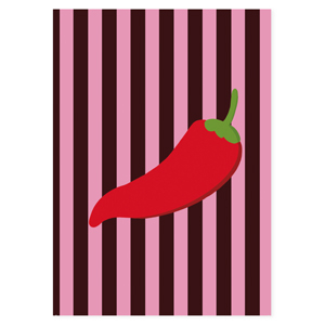 BY31&reg; Jewellery cards chili pepper Pink-Dark Brown-Red-Green