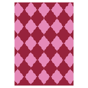BY31&reg; Jewellery cards rhombus Pink-Burgundy Red