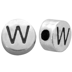 DQ European metal letterbead W Antique Silver (nickel free)