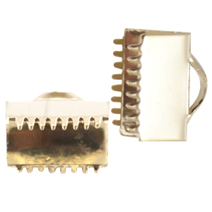 DQ metal findings ribbon ends 10mm Gold 