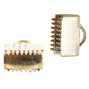 DQ metal findings ribbon ends 8mm Gold 