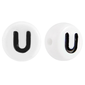 Acrylic letterbeads letter U White