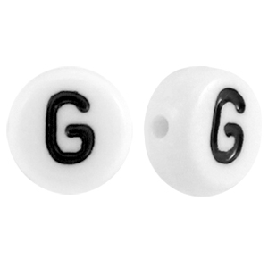 Acrylic letterbeads letter G White