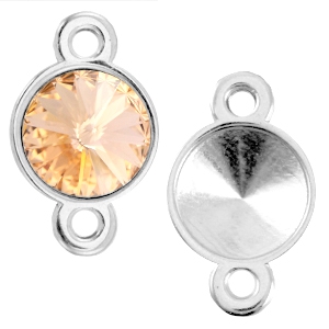 DQ metal setting/connector for 12mm Rivoli chaton Antique silver (nickel free)