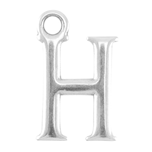 DQ metal lettercharm H Antique silver (nickel free)