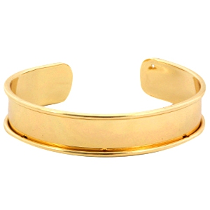 DQ European metal bracelet base (for 10mm cord/leather) Gold (nickel free)