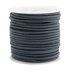 Coloured elastic cord 2.5mm Dark grey