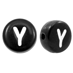Acrylic letter beads letter Y Black