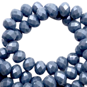 Top faceted beads 4x3mm disc Air force blue-pearl high shine coating