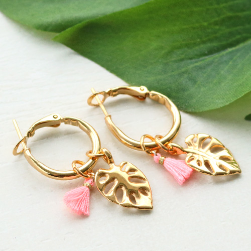 Trendy earrings and bracelets with mini tassels, DQ European metal charms and lobster clasps