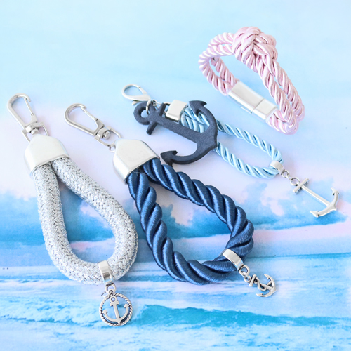 Maritime keychains and bracelets with maritime and weave cord!