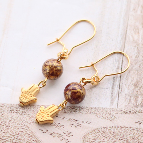 Jewellery with new jade natural stone beads and golden details!