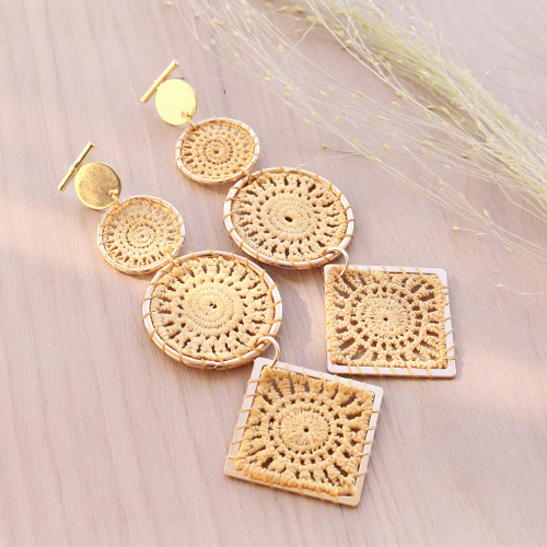 EASY earrings in soutache style with woven pendants and DQ metal