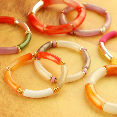 Get inspired and create bracelets with acrylic tube beads