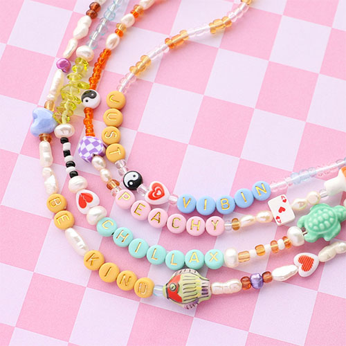 Design unique necklaces and sneaker cords with acrylic letter beads