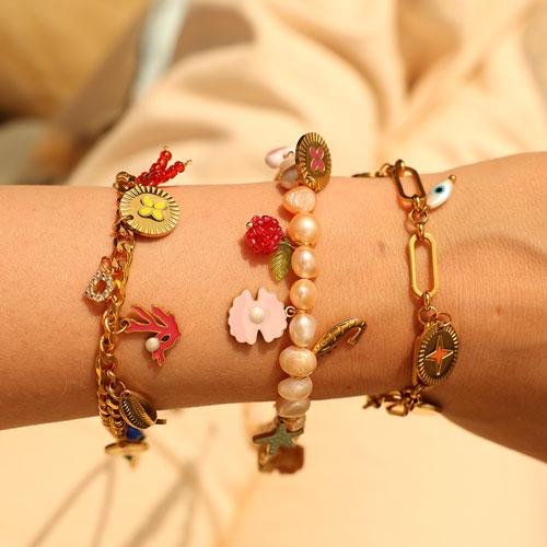 Create a unique collection with our stainless steel charms with enamel
