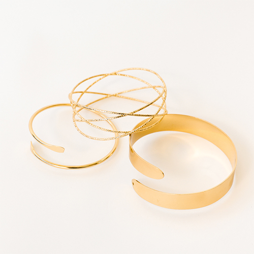 Summer festival vibes with metal arm cuffs 