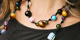 Round glass beads in warm colours 