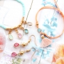 Fine bracelets with crystal glass charms and connectors