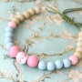Cheerful bracelets with ceramic beads, macram&eacute; cord and DQ European metal charms!